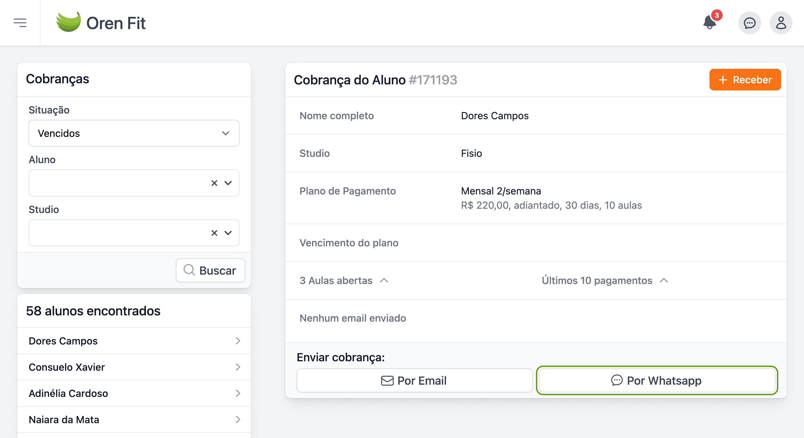 WhatsApp e e-mail em 2 cliques